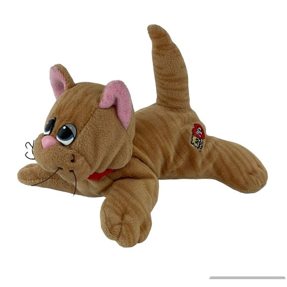 Unbranded Other - Pound Purries Kitty Cat 8” Plush Orange Striped Tabby Vintage Red Collar